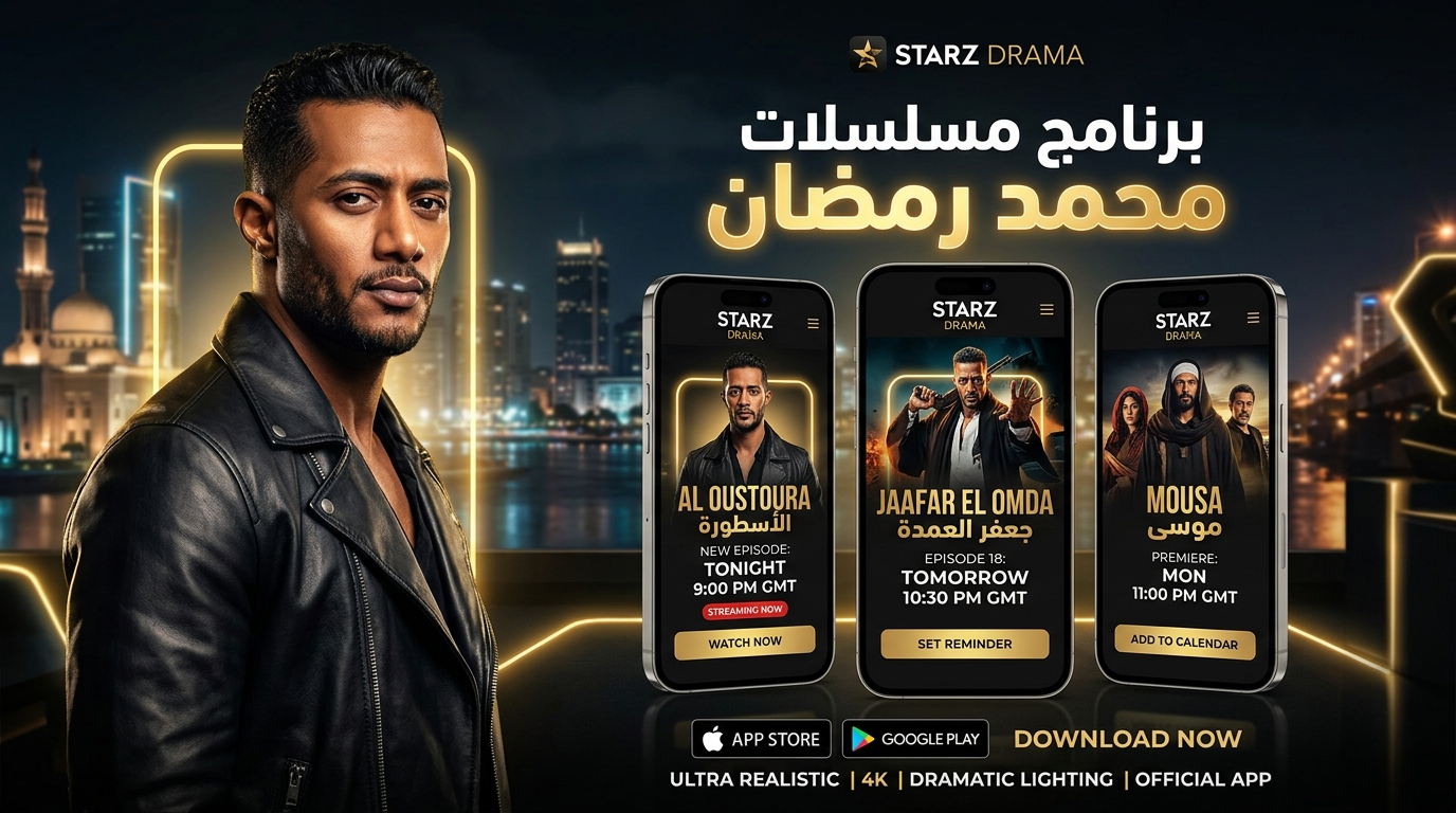 تطبيق مسلسلات محمد رمضان لمعرفة مواعيد العرض